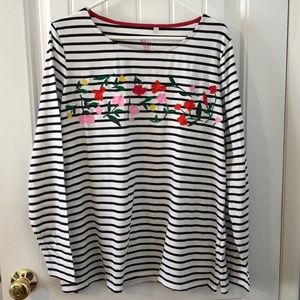 Boden Breton with Embroidered Flowers, stripes